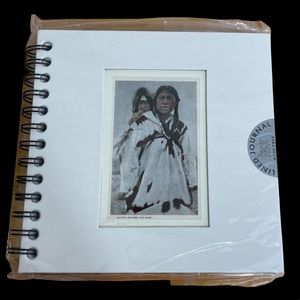 Lined Journal Hardcover Found Image Eskimo Morher And Baby 7.5”X 7.5”